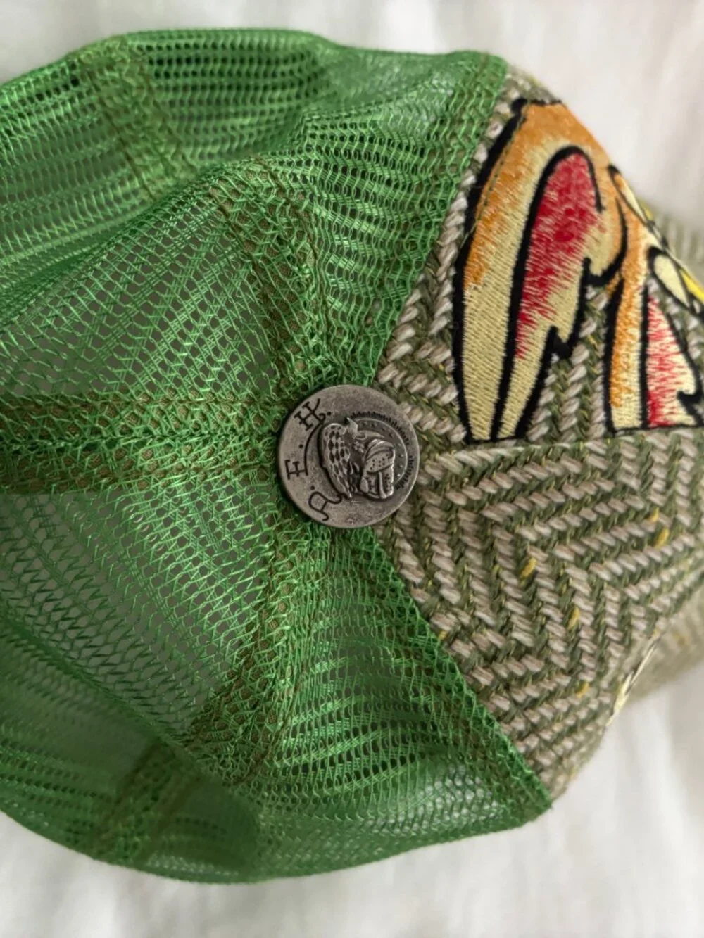 Ed Hardy Trucker Hat w/Fun Rabbit Design - Never Worn, Excellent Condition